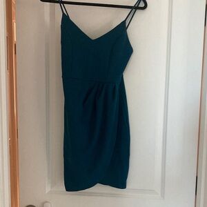 Lulu's Teal Mini Dress with Spaghetti Straps